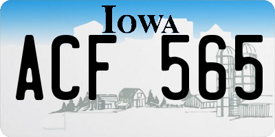 IA license plate ACF565