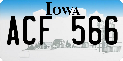 IA license plate ACF566
