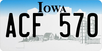 IA license plate ACF570