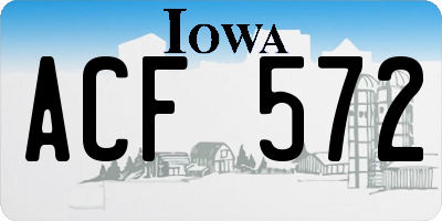 IA license plate ACF572