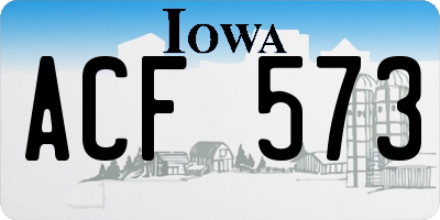 IA license plate ACF573