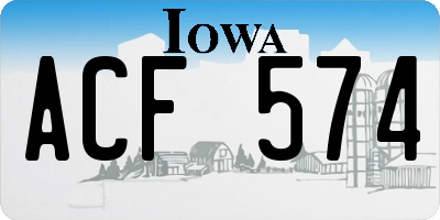 IA license plate ACF574