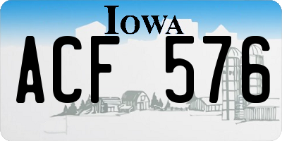 IA license plate ACF576