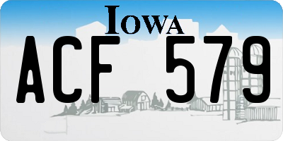 IA license plate ACF579