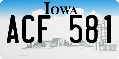 IA license plate ACF581