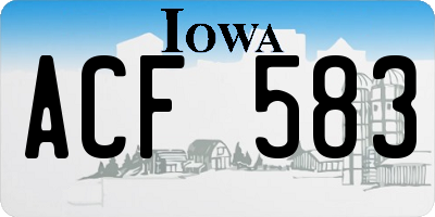 IA license plate ACF583