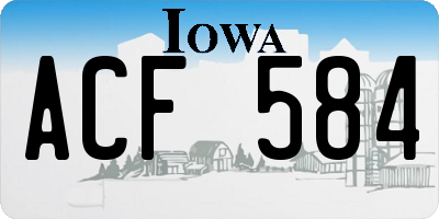 IA license plate ACF584