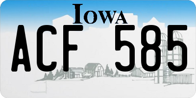 IA license plate ACF585