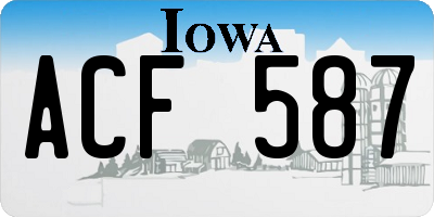 IA license plate ACF587