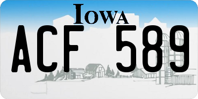 IA license plate ACF589