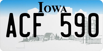 IA license plate ACF590