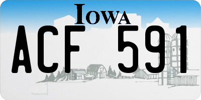 IA license plate ACF591