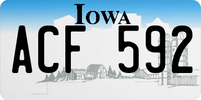 IA license plate ACF592