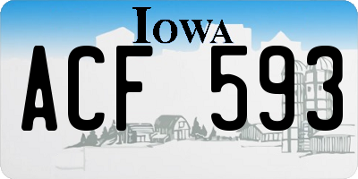 IA license plate ACF593