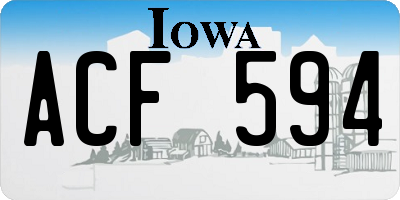 IA license plate ACF594