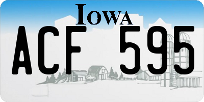 IA license plate ACF595