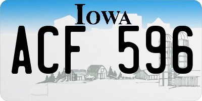 IA license plate ACF596