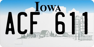 IA license plate ACF611