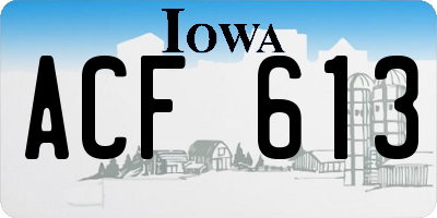 IA license plate ACF613