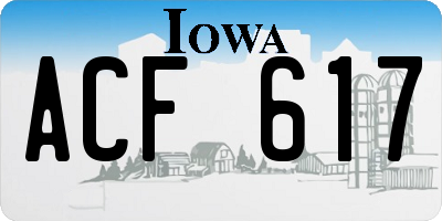 IA license plate ACF617
