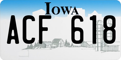 IA license plate ACF618