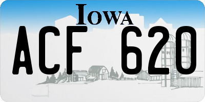 IA license plate ACF620
