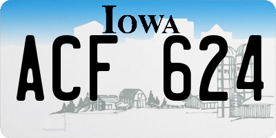 IA license plate ACF624