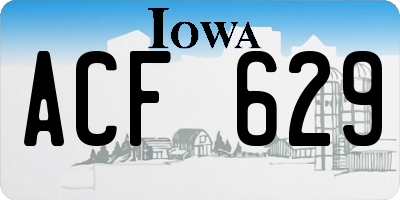 IA license plate ACF629