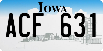 IA license plate ACF631