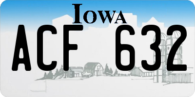 IA license plate ACF632