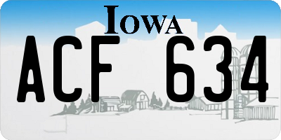 IA license plate ACF634