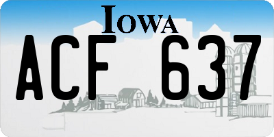IA license plate ACF637