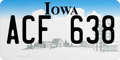 IA license plate ACF638