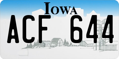 IA license plate ACF644