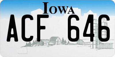 IA license plate ACF646