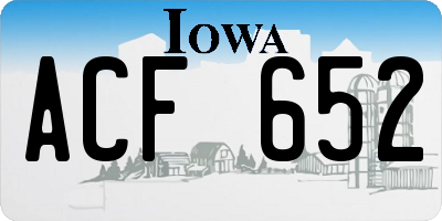 IA license plate ACF652