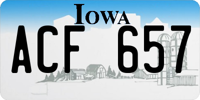 IA license plate ACF657