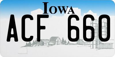 IA license plate ACF660