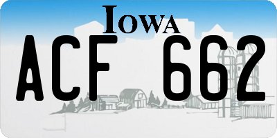 IA license plate ACF662