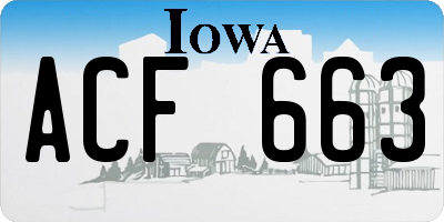 IA license plate ACF663