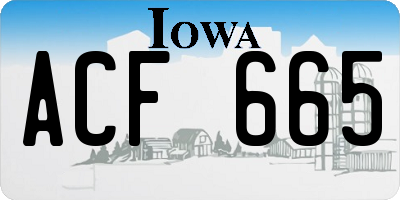 IA license plate ACF665