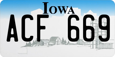IA license plate ACF669
