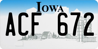 IA license plate ACF672