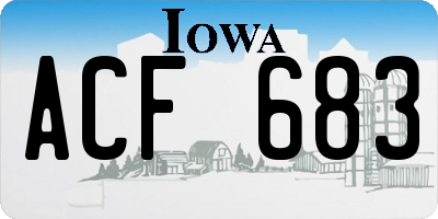 IA license plate ACF683