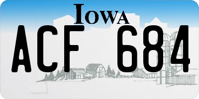 IA license plate ACF684