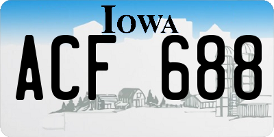IA license plate ACF688