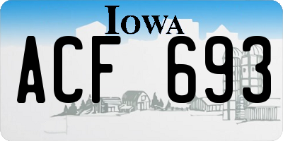IA license plate ACF693