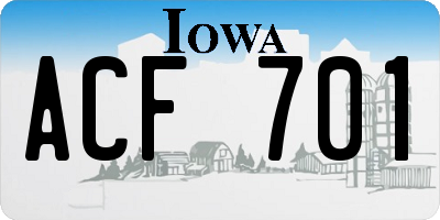 IA license plate ACF701