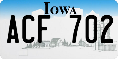IA license plate ACF702