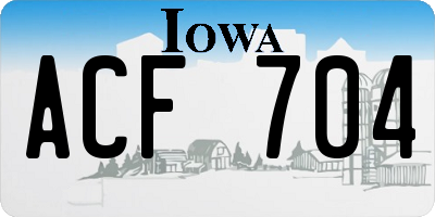 IA license plate ACF704